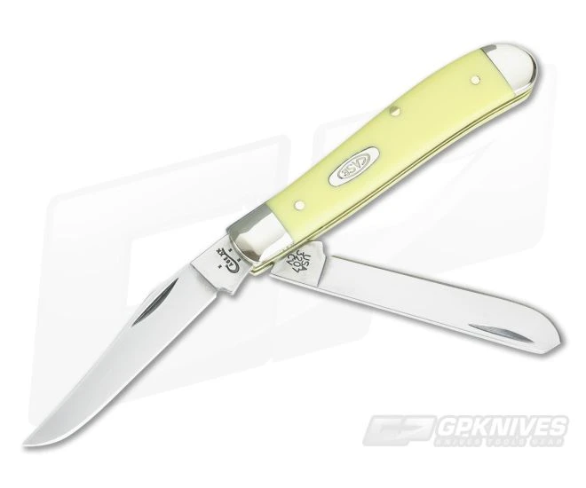 Case Mini Trapper Yellow Synthetic Handle Slipjoint 00029
