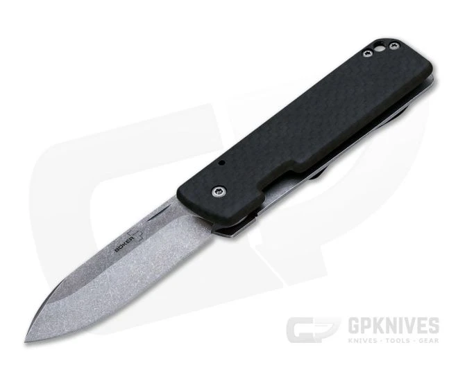 Boker Plus Lancer 42 Carbon Fiber Stonewashed D2 Frame Lock Folder 01BO467 - Image 2