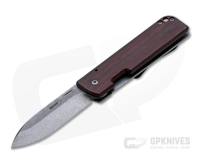Boker Plus Lancer 42 Cocobolo Stonewashed D2 Frame Lock Folder 01BO468 - Image 2