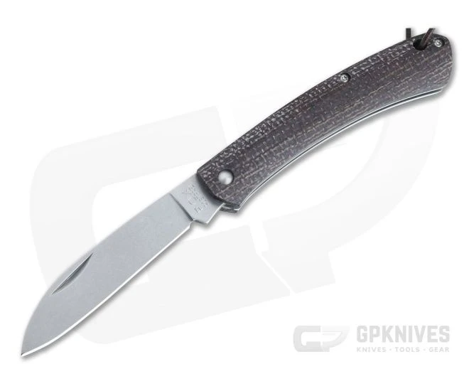 Fox Knives Nauta Stonewashed 420C Brown Burlap Micarta Slip Joint Knife 01FX879