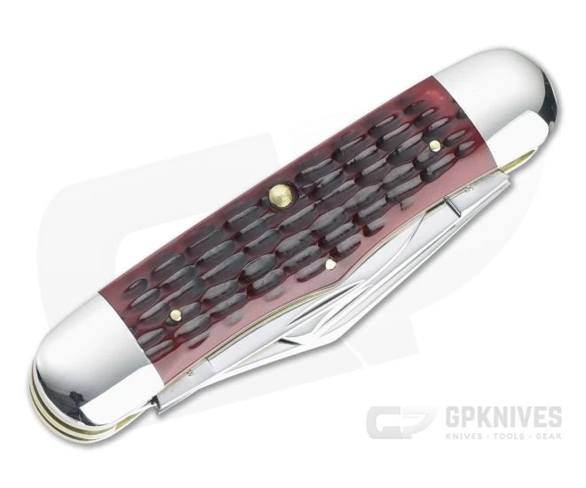 Queen Schatt & Morgan 2007 Series XVII Railsplitter Stockman Red Jigged Bone Slip Joint 044163 - Image 2