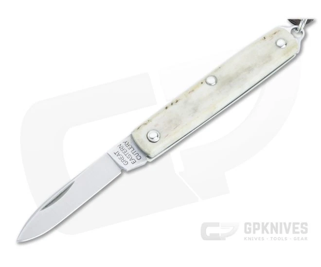 Great Eastern Cutlery #05 PPP Keychain Knife Pen Blade Sambar Stag Slip Joint Folder 052121-SS-03