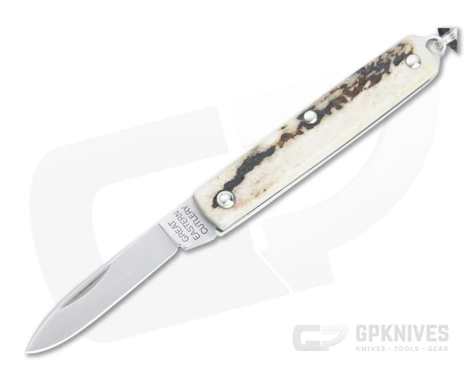 Great Eastern Cutlery #05 PPP Keychain Knife Pen Blade Sambar Stag Slip Joint Folder 052121-SS-17