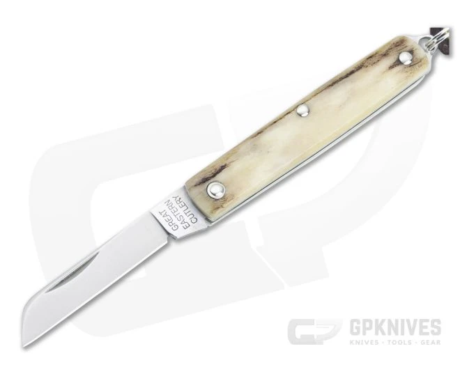 Great Eastern Cutlery #05 PPP Keychain Knife Sheepsfoot Sambar Stag Slip Joint Folder 053121-SS-15
