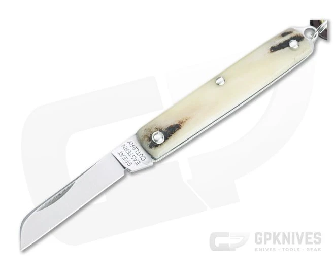 Great Eastern Cutlery #05 PPP Keychain Knife Sheepsfoot Sambar Stag Slip Joint Folder 053121-SS-21