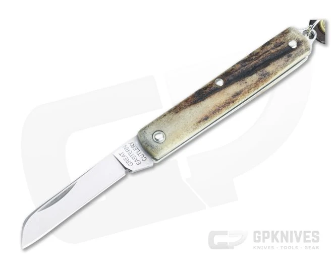 Great Eastern Cutlery #05 PPP Keychain Knife Sheepsfoot Sambar Stag Slip Joint Folder 053121-SS-26