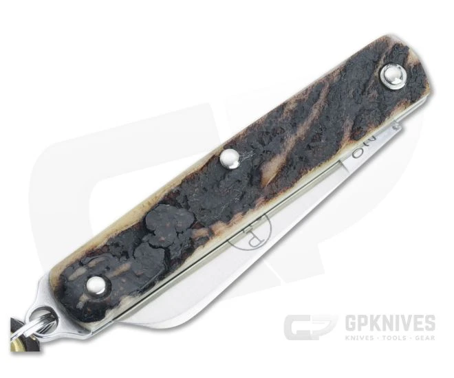 Great Eastern Cutlery #05 PPP Keychain Knife Sheepsfoot Sambar Stag Slip Joint Folder 053121-SS-27 - Image 2
