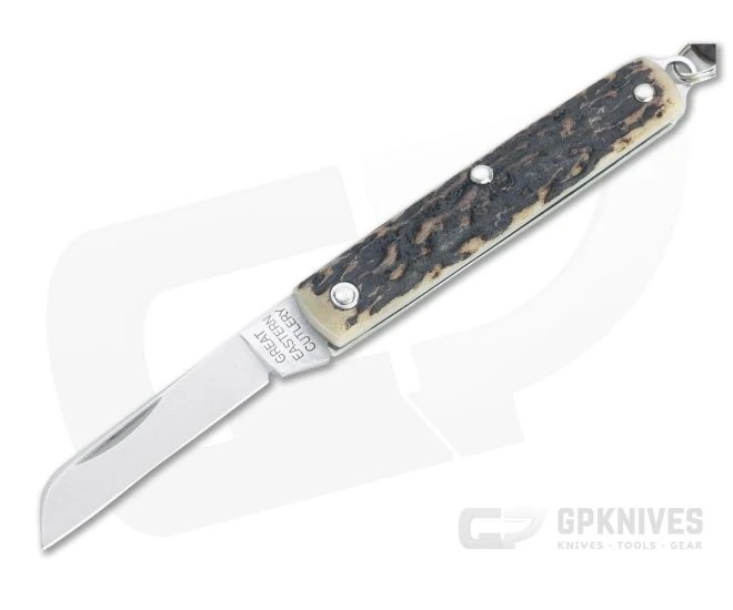 Great Eastern Cutlery #05 PPP Keychain Knife Sheepsfoot Sambar Stag Slip Joint Folder 053121-SS-30