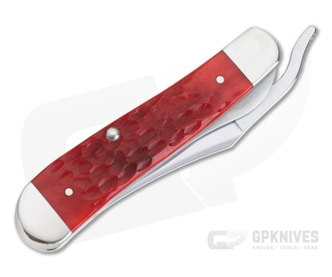 Case RussLock Dark Red Bone Standard Jig Chrome Vanadium CV Blade Liner Lock Folder 06994 - Image 2