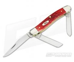 Case Medium Stockman Dark Red Jigged Bone CV 06999