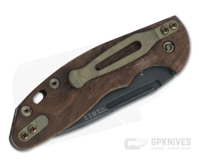 Hinderer XM Slippy Vintage Series Black O1 Spear Point Smooth Walnut Battle Green Slip Joint 0953 - Image 2
