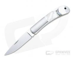 Moki Pliant Arrow Polished AUS-8 Bolstered Mother of Pearl Lock Back Folder 100EG