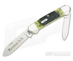 Case Canoe Olive Green Jigged Bone