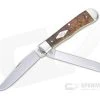 Case Trapper Smooth Autumn Maple Burl Wood Slip Joint Folder 11540