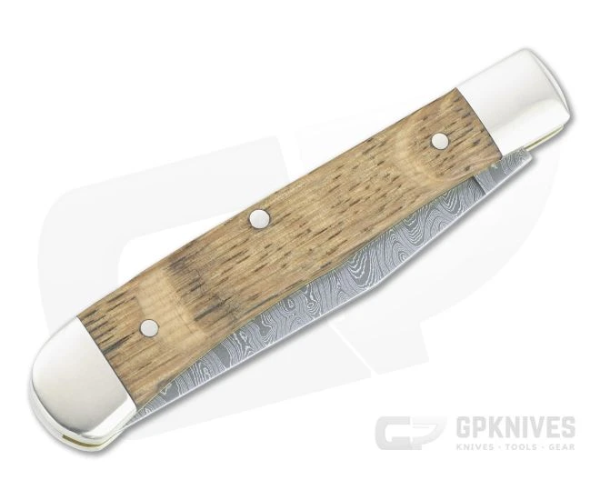 Boker Solingen Trapper Asbach Uralt Nichols Damascus Brandy Barrel Oak Slip Joint Folder 116004DAM - Image 2