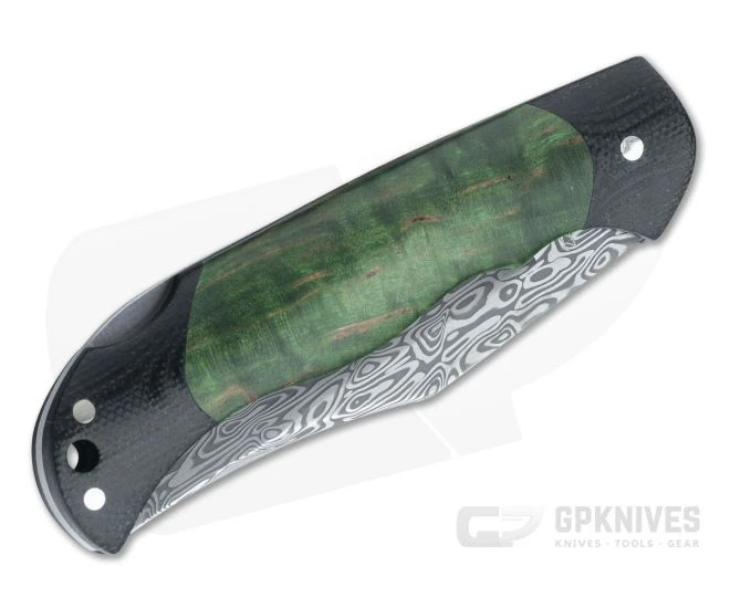 Boker Solingen Junior Scout Lightweight Damascus G10 Green Curly Birch Back Lock 118119DAM - Image 2