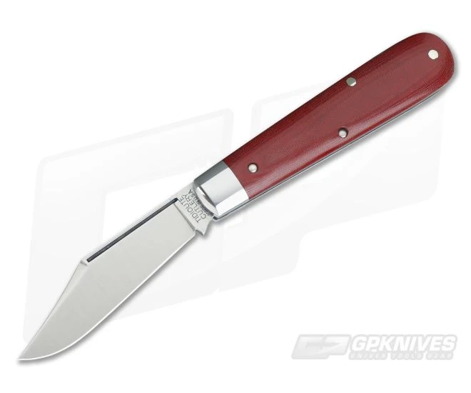Tidioute Cutlery #15 Boys Knife Clip Blade Red Linen Micarta