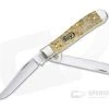 Case Mini Trapper Smooth Natural Box Elder Burl Wood 16565