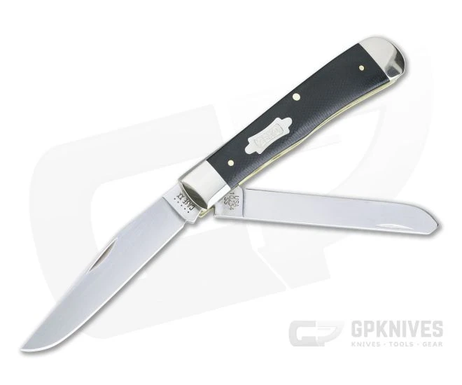 Case Trapper Double Black Canvas Micarta Laminate 23142