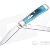 Case Trapper Caribbean Blue Sawcut Jig Bone Slip Joint Folder 25592