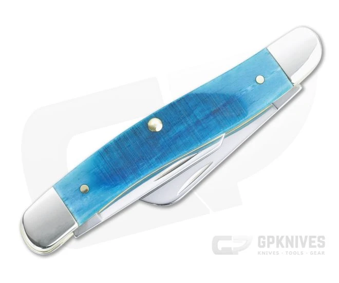 Case Medium Stockman Caribbean Blue Sawcut Jig Bone Slip Joint Knife 25597 - Image 2