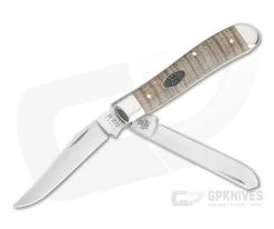 Case Mini Trapper Smooth Natural Curly Maple Burl Wood 25943