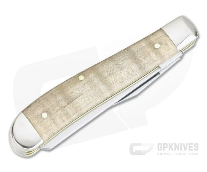 Case Mini Trapper Smooth Natural Curly Maple Burl Wood 25943 - Image 2