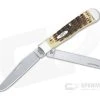 Case Trapper Stonewashed S35VN Burnt Amber Jig Bone Slip Joint Folder 27060