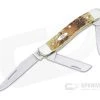 Case Medium Stockman Stonewashed S35VN Burnt Amber Jig Bone Slip Joint Folder 27061