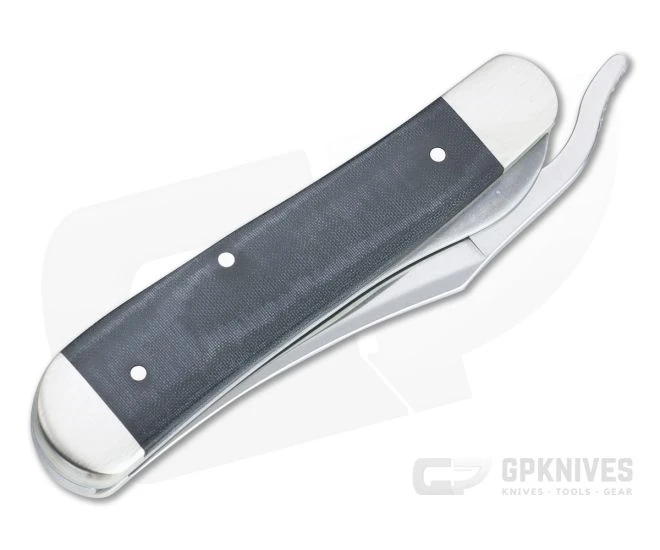 Case Russlock Smooth Black Micarta Liner Lock Folder 27734 - Image 2