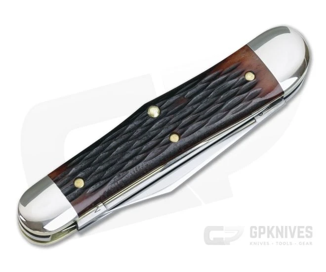 Tidioute Cutlery #29 Stockyard Whittler 3-Blade Burnt Sienna Jigged Bone - Image 2