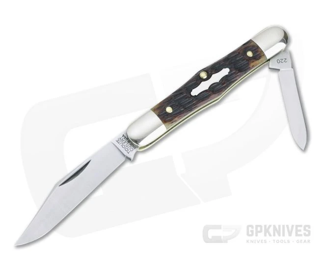 Tidioute #33 Conductor Pen Knife Antique Autumn Jigged Bone Slip Joint