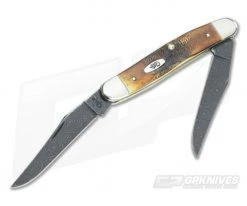 Case Muskrat Damascus Bone Stag Handles 34803