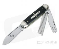 Tidioute Cutlery #35 Beer and Sausage Bar Tool Jack Knife Ebony Wood