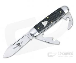 Tidioute Cutlery #35 Johnny On The Spot Camp and Tool Knife Slip Joint Black TexDel Folder 352322