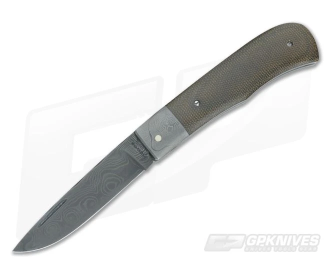 Chuck Hawes Custom Remington Folder Green Micarta and Damascus