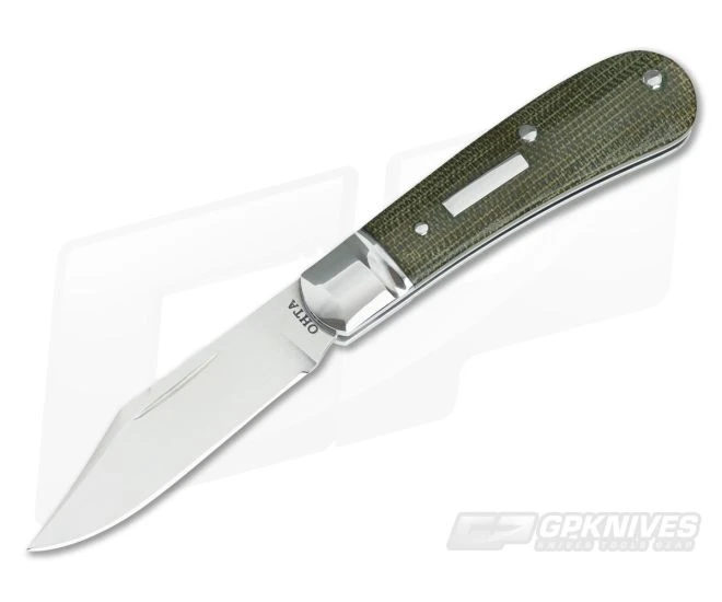 Hiroaki Ohta #124 Mini Clip Point Green Micarta Slip Joint Folder