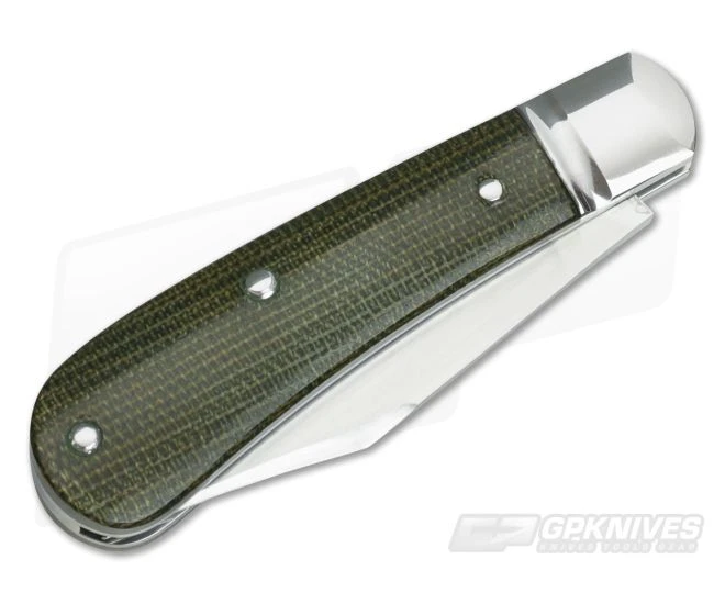 Hiroaki Ohta #124 Mini Clip Point Green Micarta Slip Joint Folder - Image 2