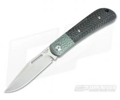 JE Made Slipjoint Stonewashed S35VN Verdigris Bronze Jigged Bolster Carbon Fiber
