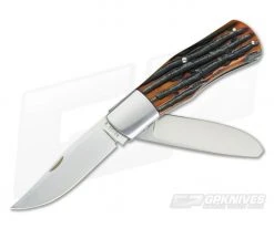 Ray Cover Custom Two Blade Trapper Amber Stag Bone 154CM