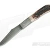Chuck Hawes Custom Sambar Stag Trapper Burl Pattern Damascus Bolsters and Blade