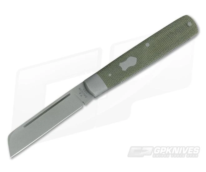 T.A. Davison Custom Green Micarta Bead Blast CPM154 Sheepsfoot Slip Joint