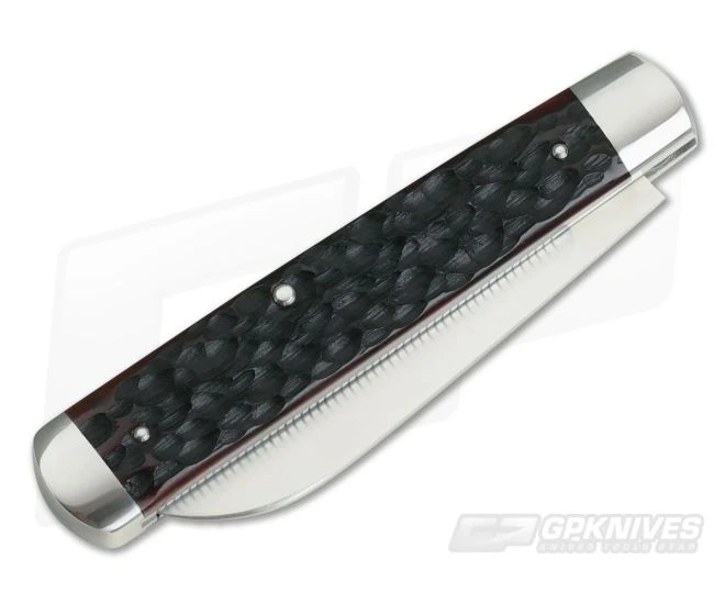 T.A. Davison Custom Dark Brown Jigged Bone CPM154 Sheepsfoot Slip Joint - Image 2