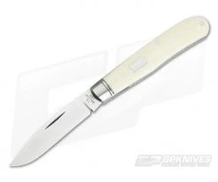 T.A. Davison Custom Ivory White G10 Satin CPM154 Drop Point Slip Joint