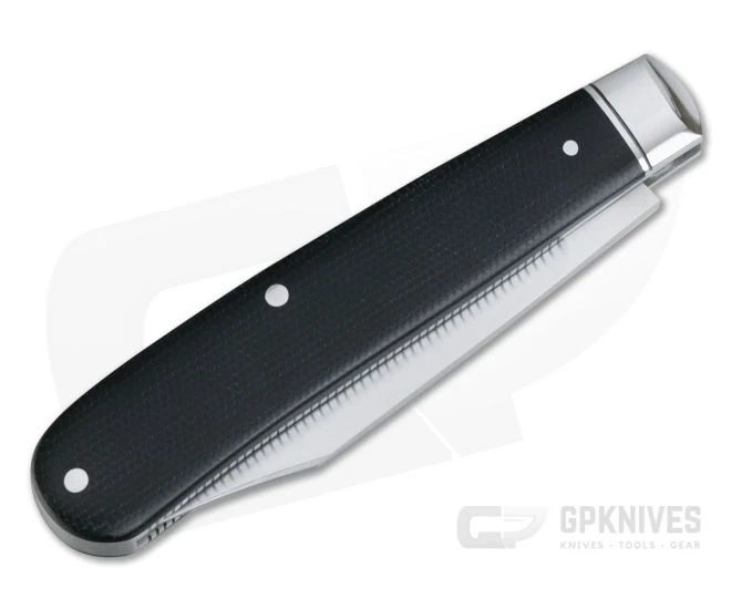 T.A. Davison Custom Black Canvas Micarta Satin CPM154 Clip Point Slip Joint - Image 2