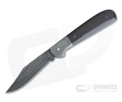 Chuck Hawes Custom Maroon Canvas Micarta Copperhead Burl Pattern Damascus Blade