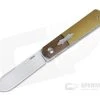 Enrique Pena Custom Barlow Spear Point Bolstered Butterscotch Canvas Micarta Front Flipper 4201