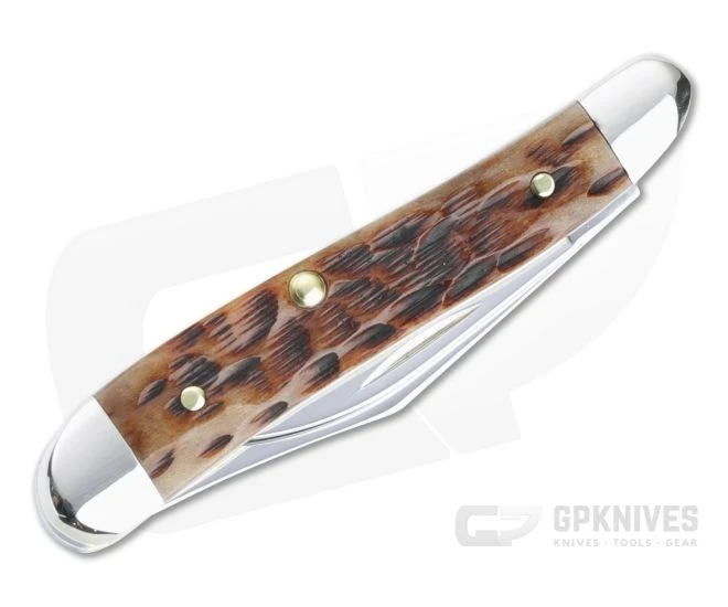 Case Peanut Peach Seed Jig Brown Bone Slip Joint 42656 - Image 2