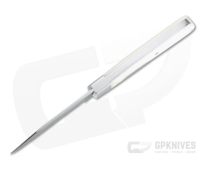 T.A. Davison Custom Smooth White Bone Acid Washed A2 Clip Point Slip Joint 4281 - Image 3