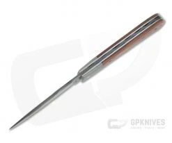 Chuck Hawes Custom Brown Linen Micarta Small Remington Damascus Blade Slip Joint